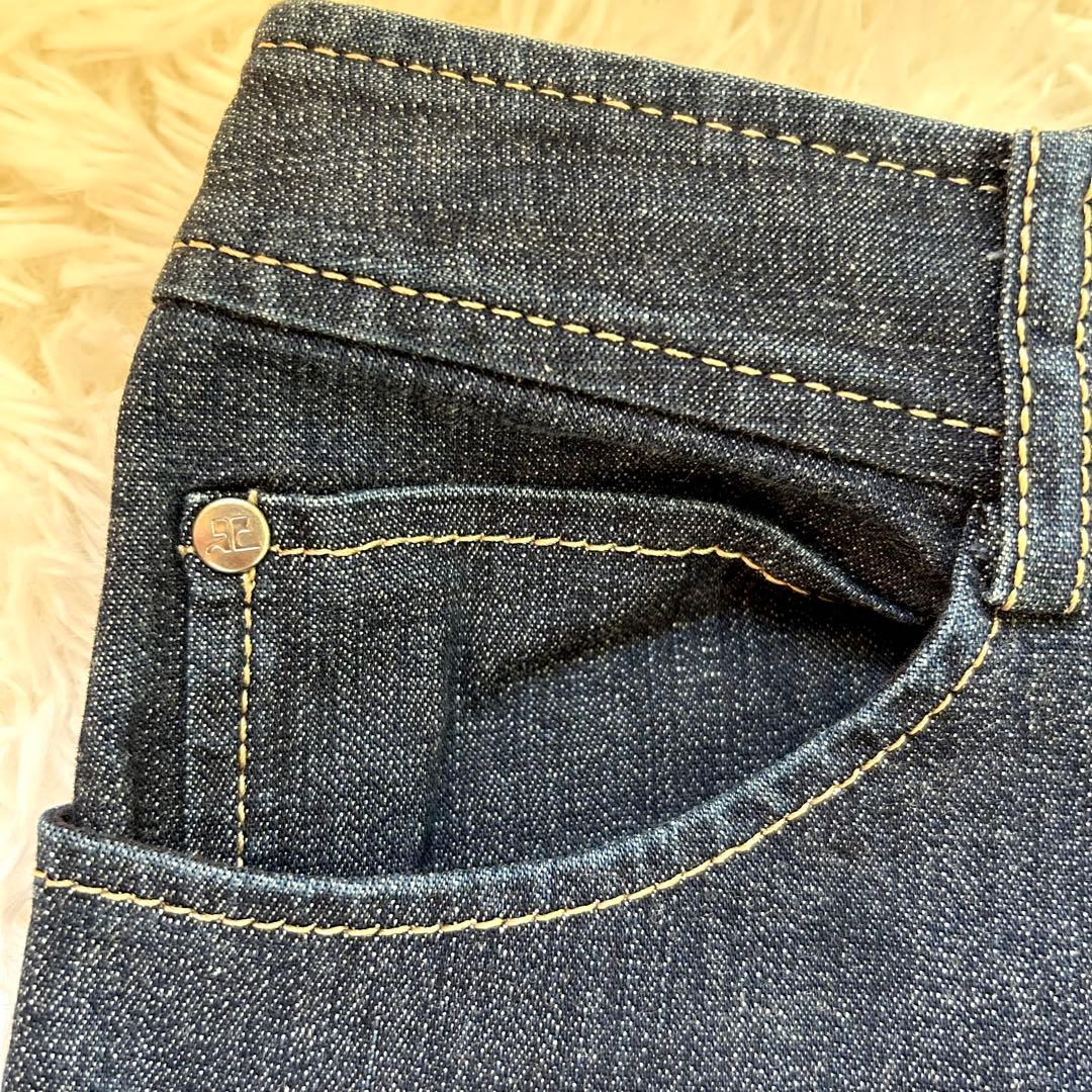 vintage courreges denim pants バックロゴ　希少