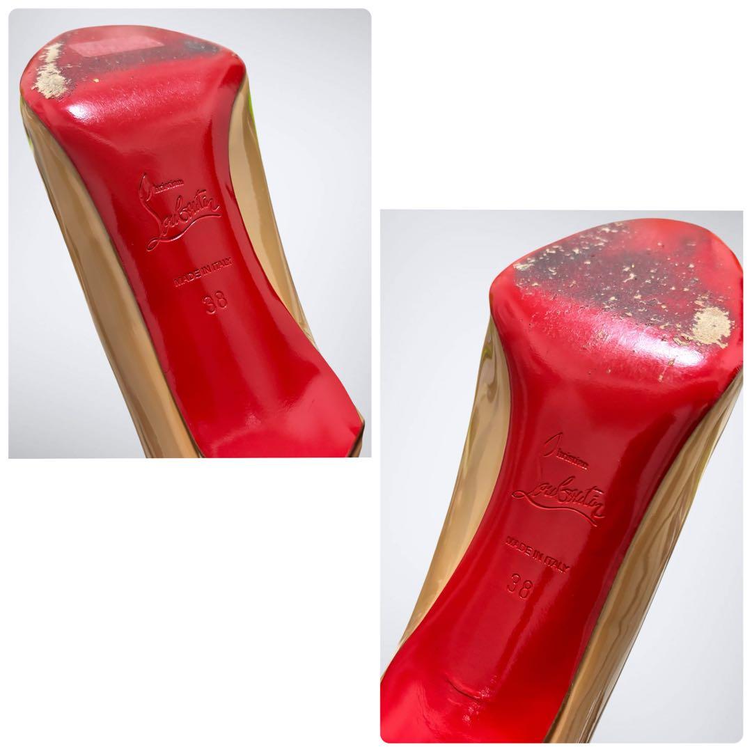 【限界価格/美品】クリスチャンルブタン シンプルパンプ 38 ヌード ベージュ