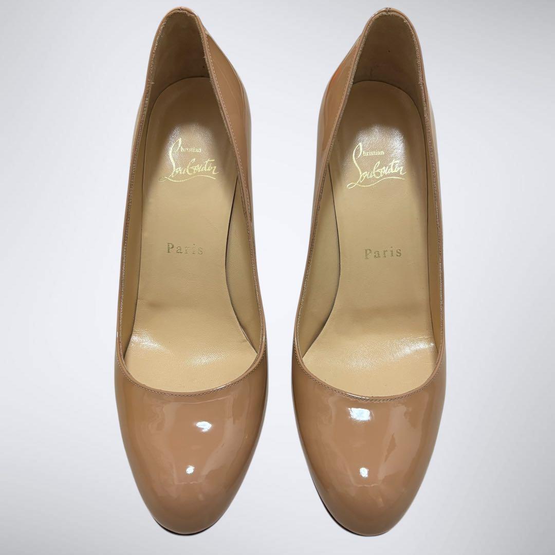 【限界価格/美品】クリスチャンルブタン シンプルパンプ 38 ヌード ベージュ
