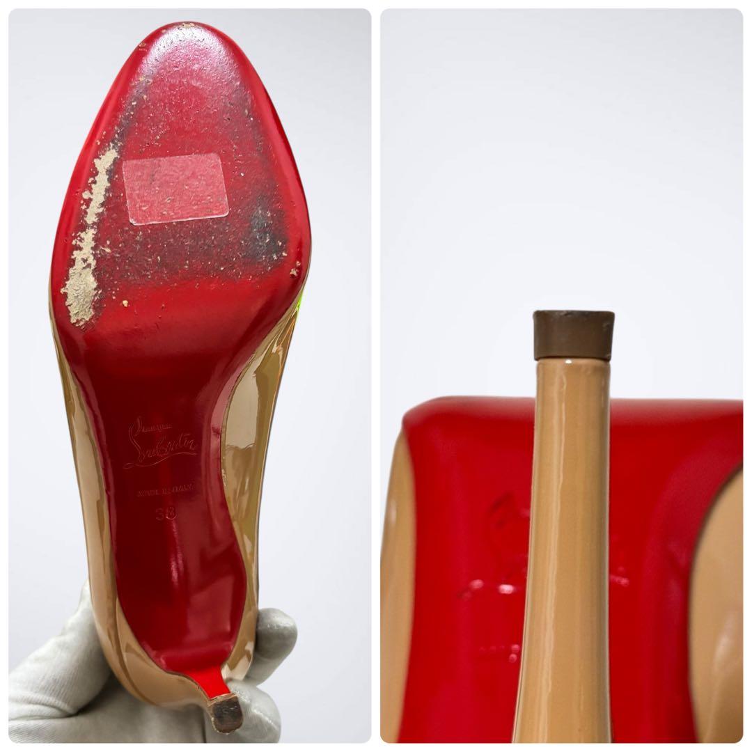 【限界価格/美品】クリスチャンルブタン シンプルパンプ 38 ヌード ベージュ