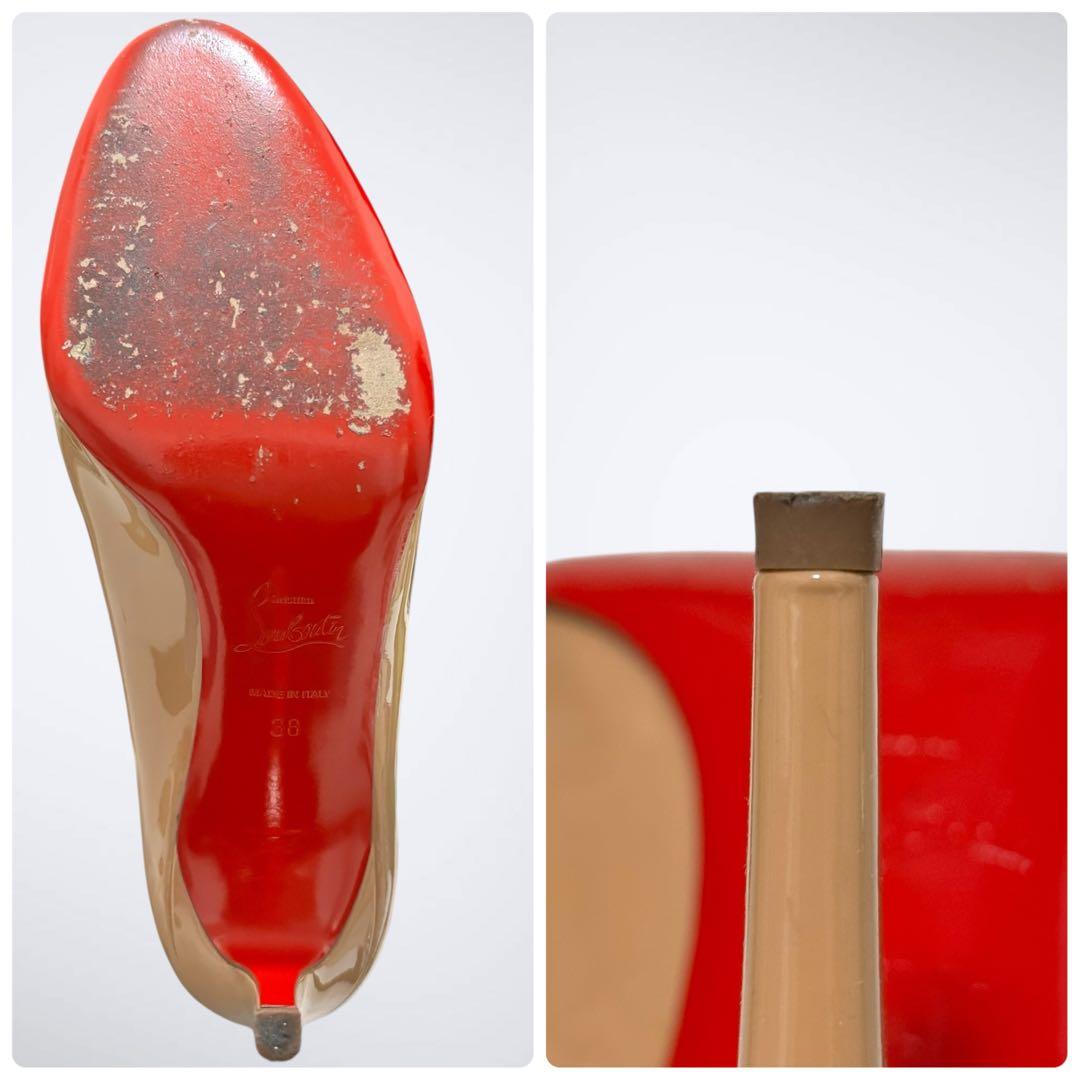 【限界価格/美品】クリスチャンルブタン シンプルパンプ 38 ヌード ベージュ