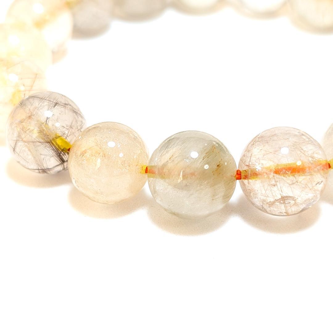 透明感重視 ゴールドルチルクォーツ ブレスレット 12ミリ 金針水晶 最強天然石