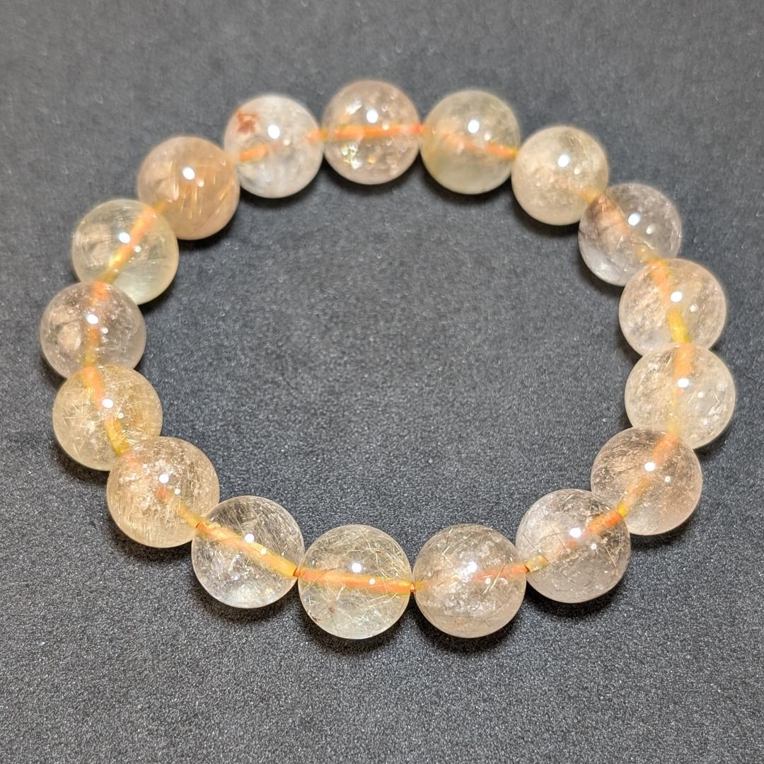 透明感重視 ゴールドルチルクォーツ ブレスレット 12ミリ 金針水晶 最強天然石