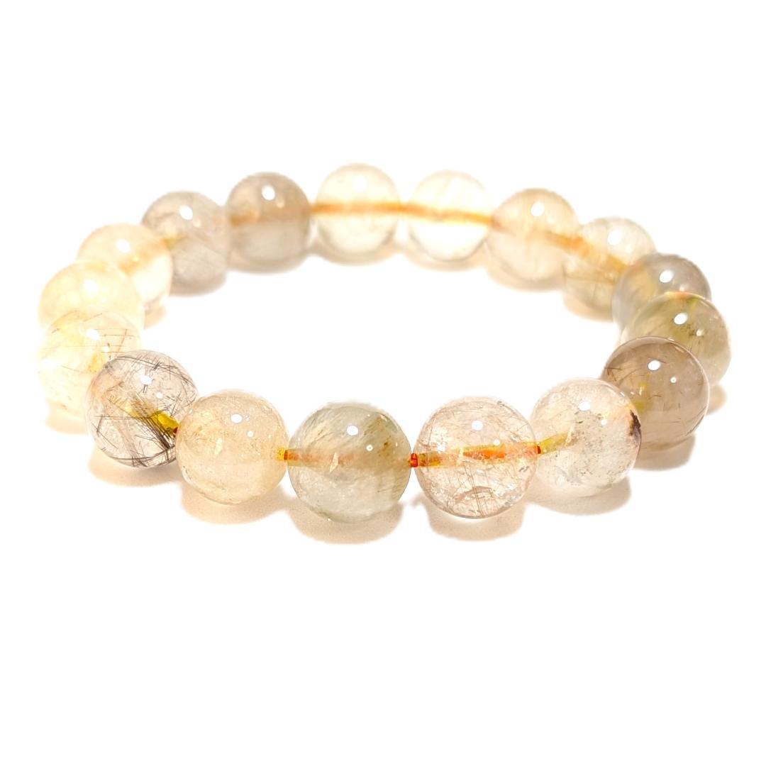 透明感重視 ゴールドルチルクォーツ ブレスレット 12ミリ 金針水晶 最強天然石