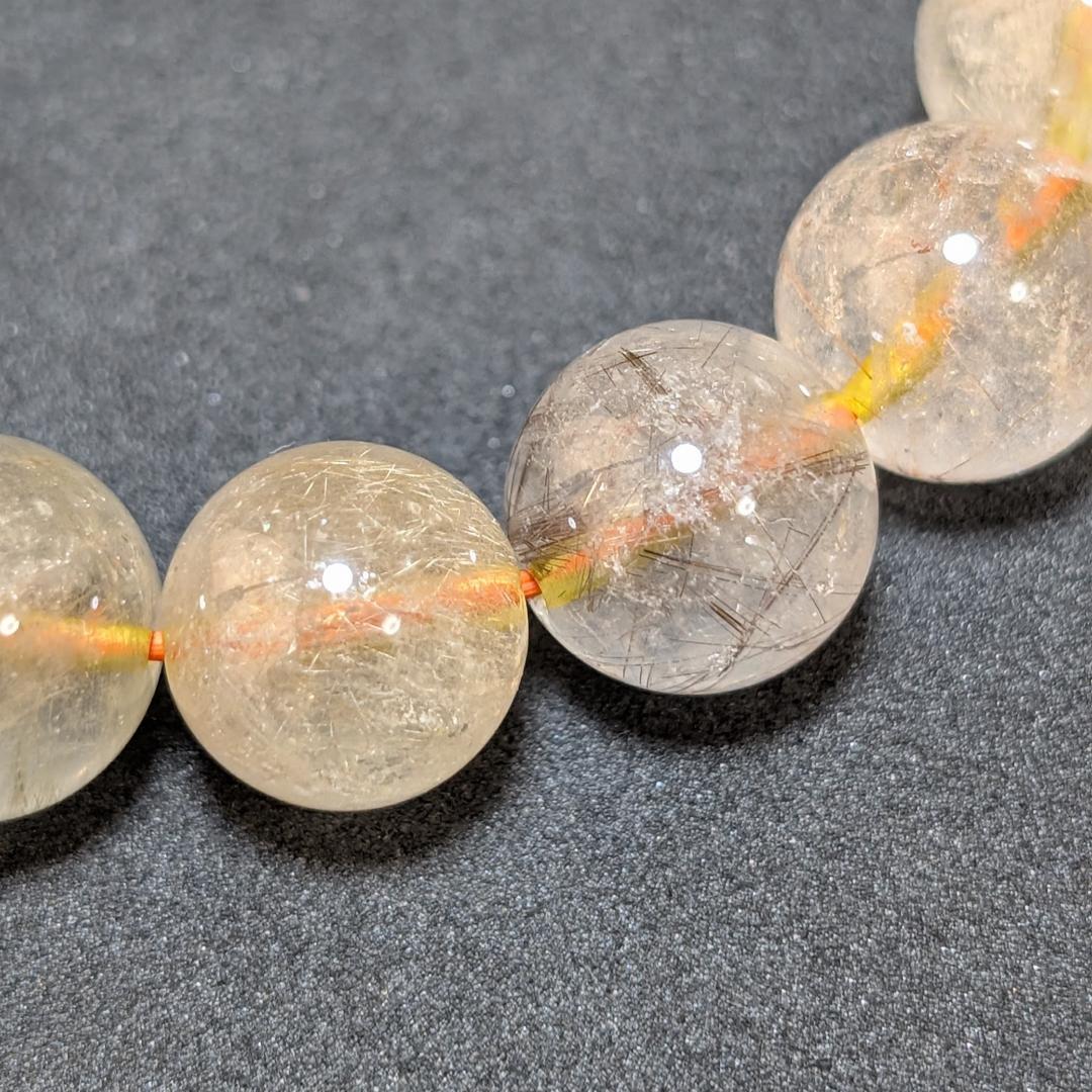 透明感重視 ゴールドルチルクォーツ ブレスレット 12ミリ 金針水晶 最強天然石