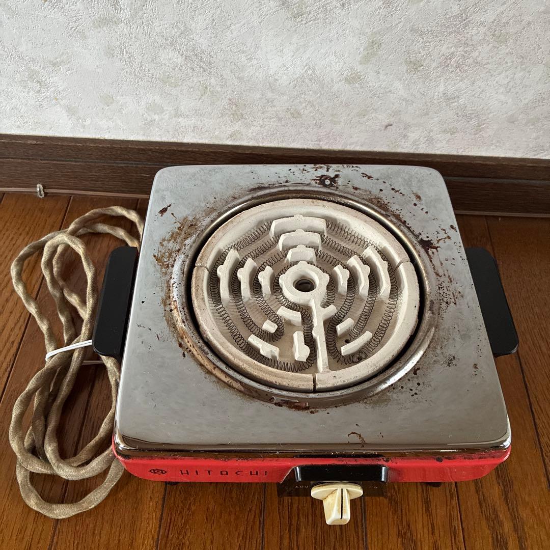 日立HITACHI 電気こんろ昭和レトロHS-621•600w 希少　ピンク