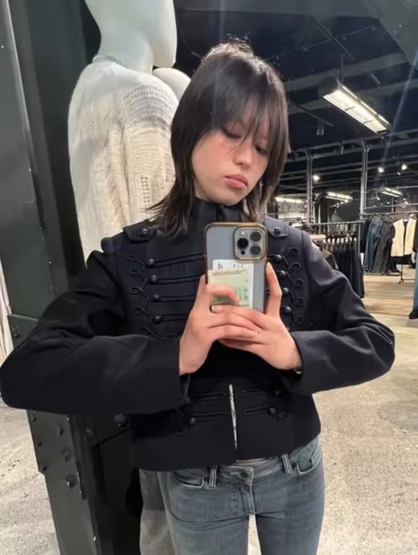 【大流行中】ブラック ミリタリー・ナポレオンジャケット モード ショート丈