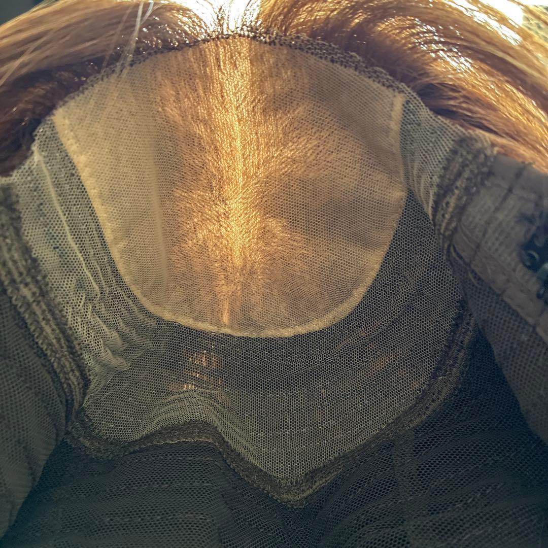 フルウィッグ人毛100%人毛ウィッグ医療ウィッグロングストレート センターパート