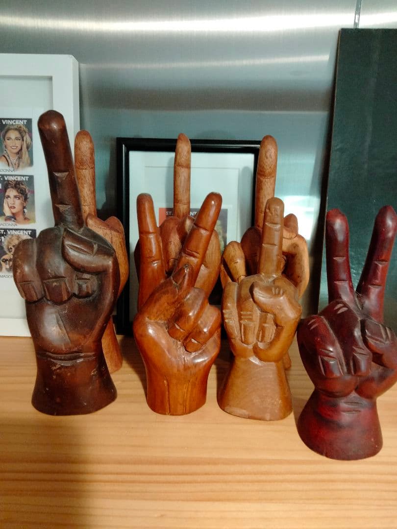 Fuck 　ファックユー　ハンド　手　置物　ビンテージ　反戦　20cm