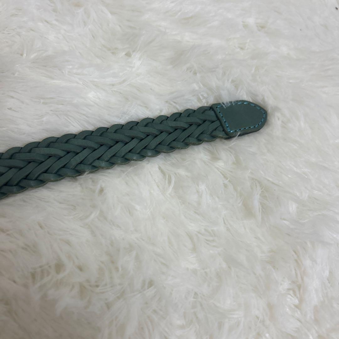 【希少】AKM メッシュベルト　レザー　グリーン