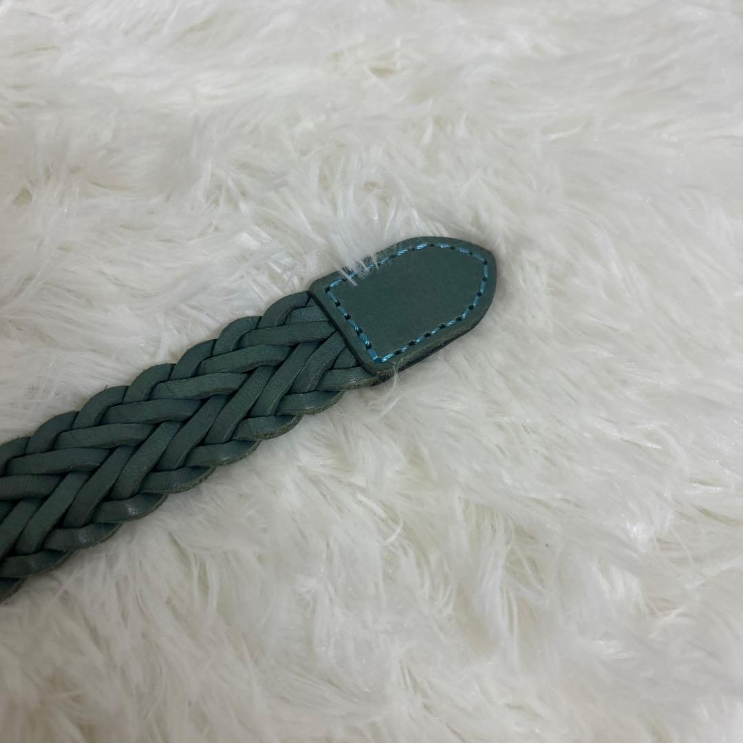 【希少】AKM メッシュベルト　レザー　グリーン