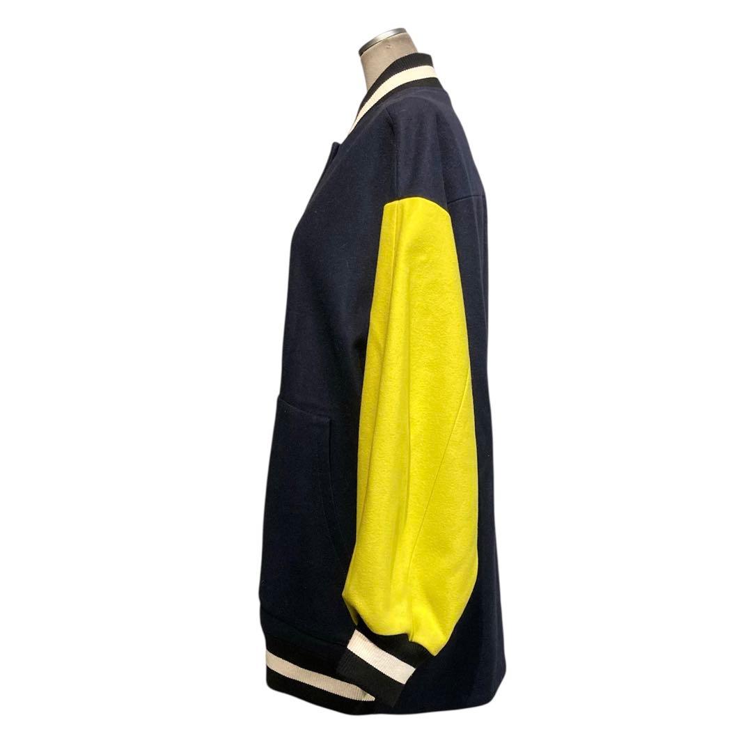 【美品】MSGM ウール スタジャン 総柄 オーバーサイズ M ネイビー