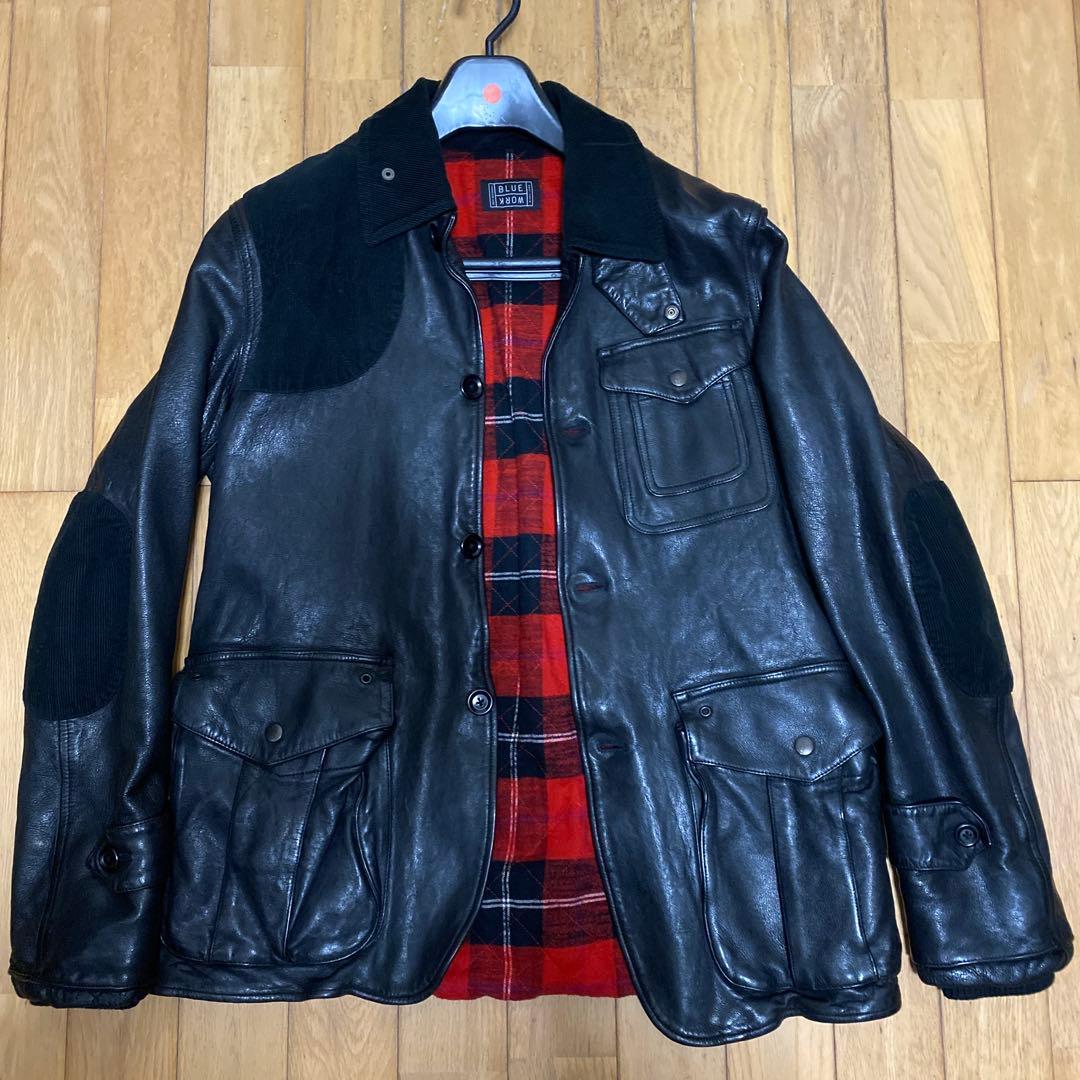 トゥモローランド BLUE WORKラムレザー ハンティングジャケット L