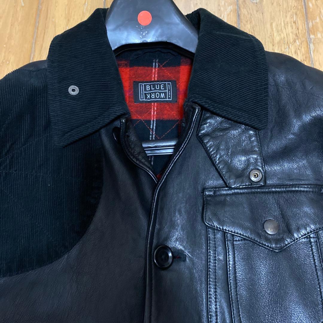 トゥモローランド BLUE WORKラムレザー ハンティングジャケット L