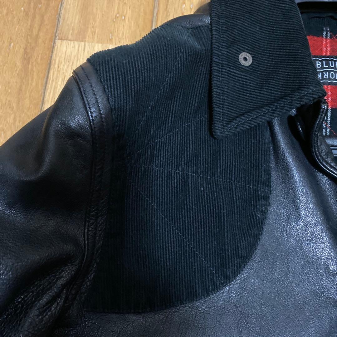 トゥモローランド BLUE WORKラムレザー ハンティングジャケット L