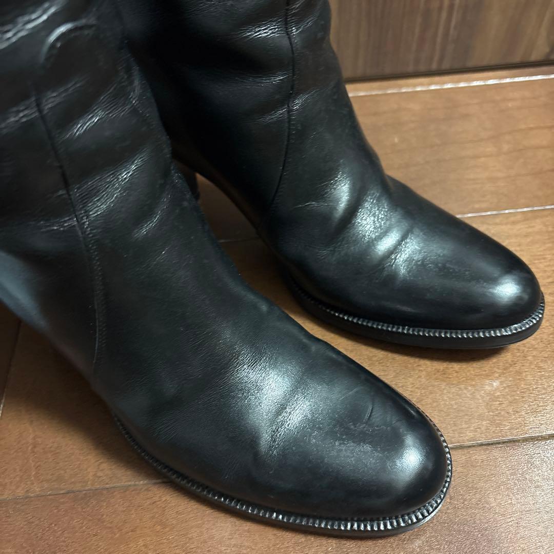 フラテッリジャコメッティ ロングブーツ 37.5 ブラック 24cm