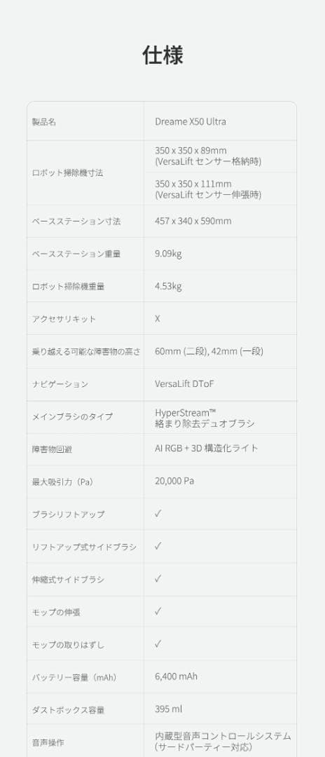 Dreame X50 Ultraロボット掃除機＋13000円おまけ付き