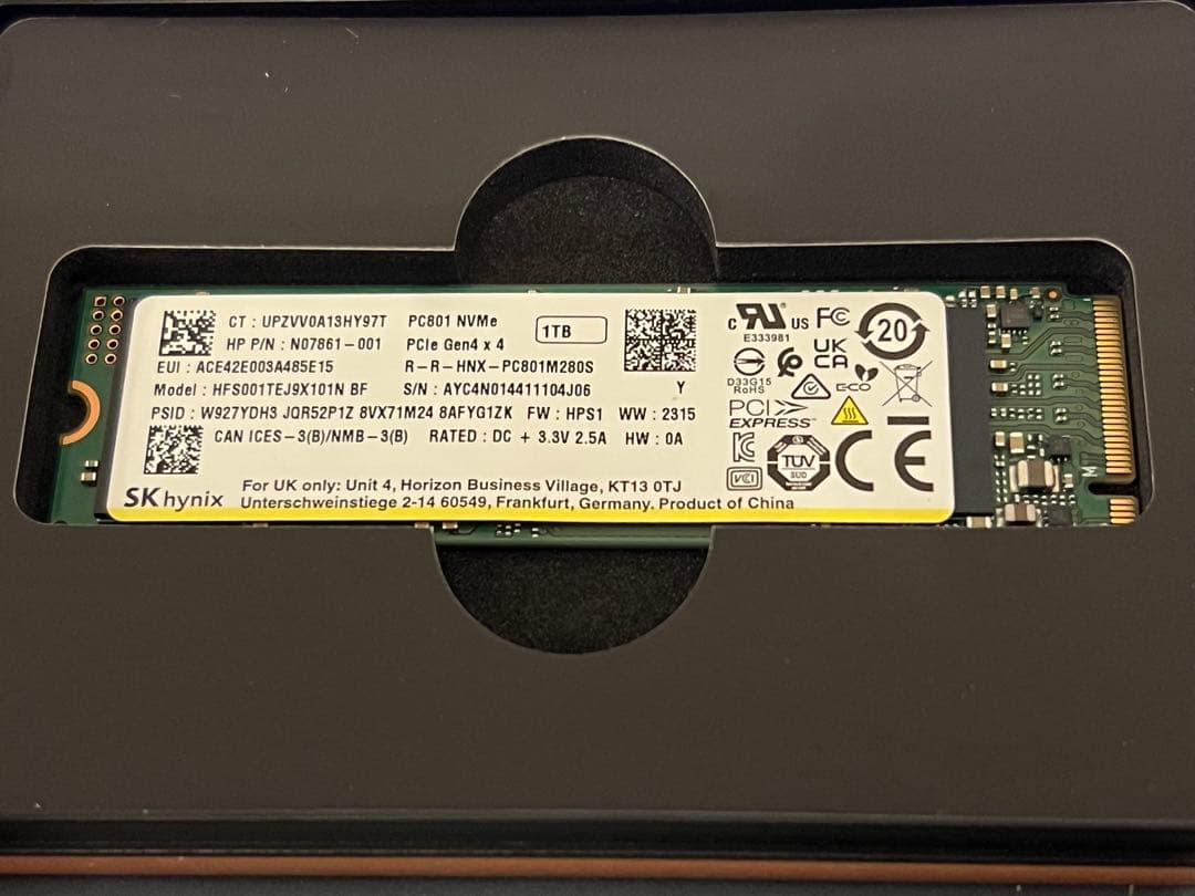 O*e様 SK hynix PC801 M.2 1TB SSD