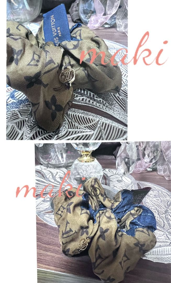 ご成約　LOUIS VUITTON デニムブルー×モノグラムシュシュ