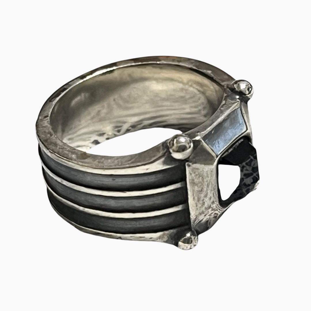 Jean Paul GAULTIER ゴルチエ シルバー ストーン リング 黒