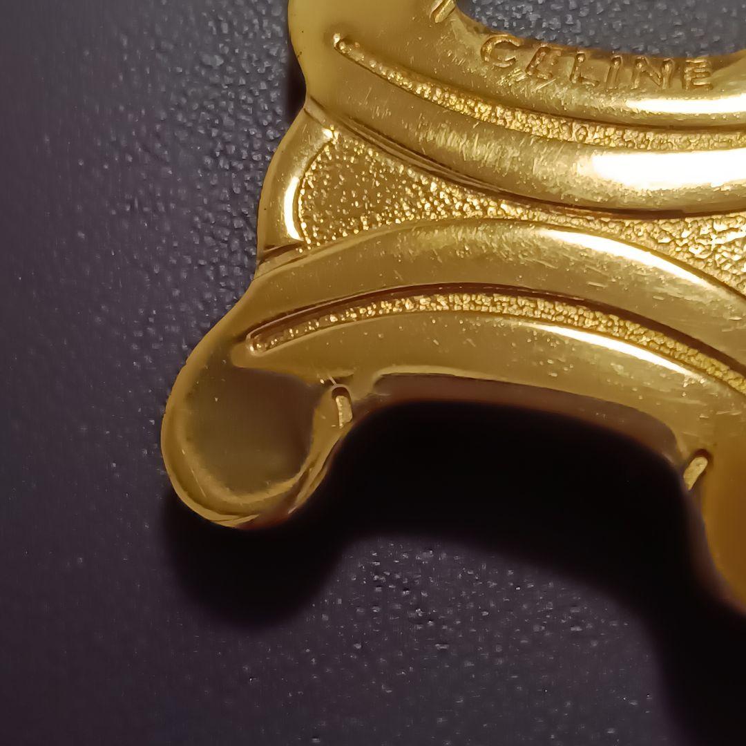 CELINE✨セリーヌ　トリオンフ　 ゴールド ブローチ　ヴィンテージ