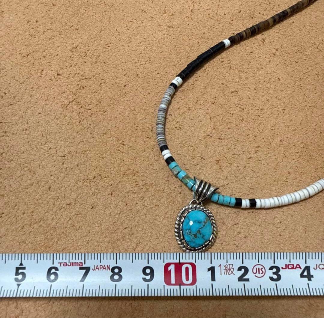 ナバホ族 ターコイズ ペンダントトップ ネックレス付き インディアンジュエリー