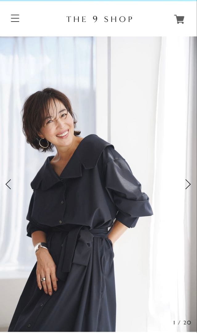9SHOP EVERYDAY shirt DRESS ネイビー