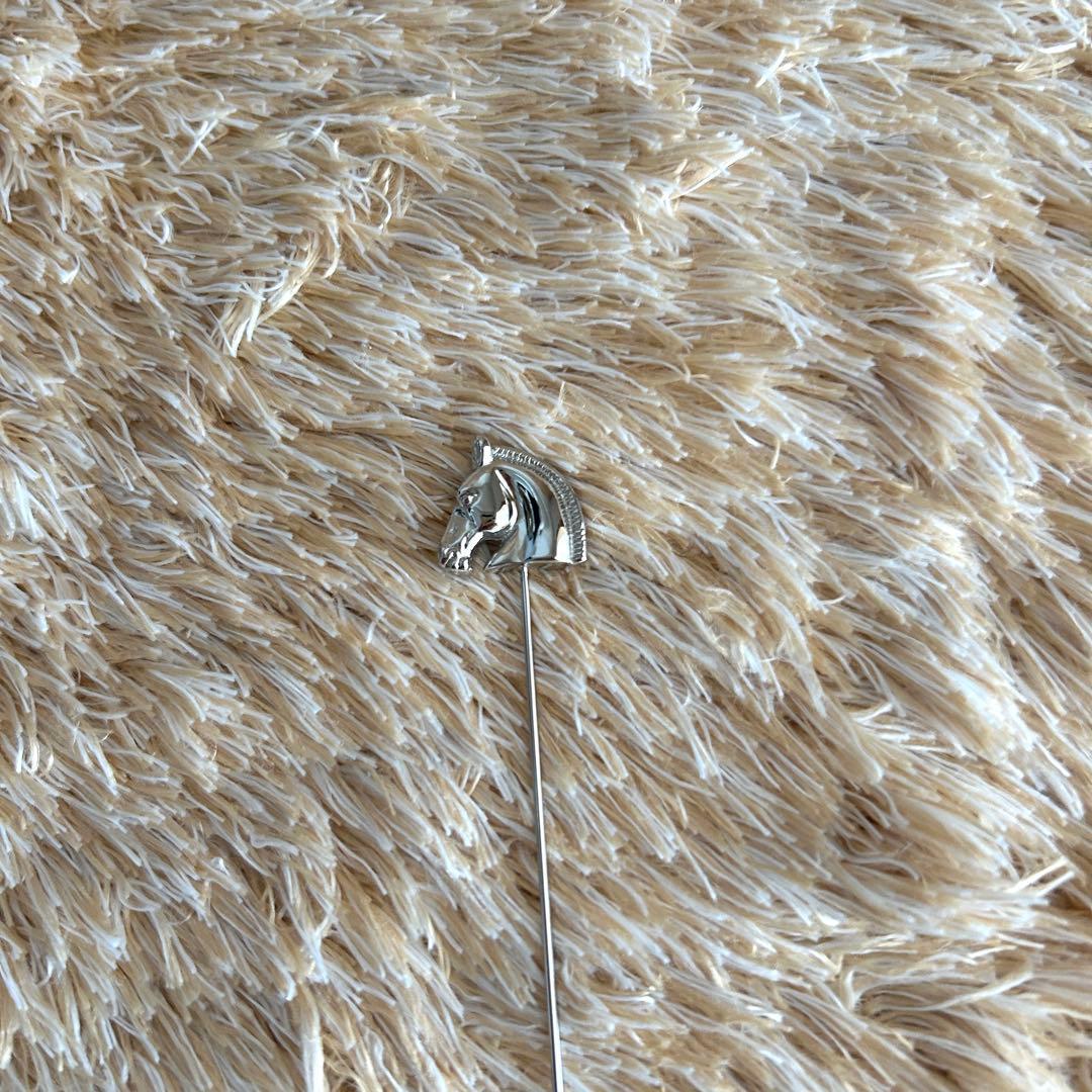 極美品✨ エルメス シュバル ホース ビンパッジ ピンブローチ シルバー