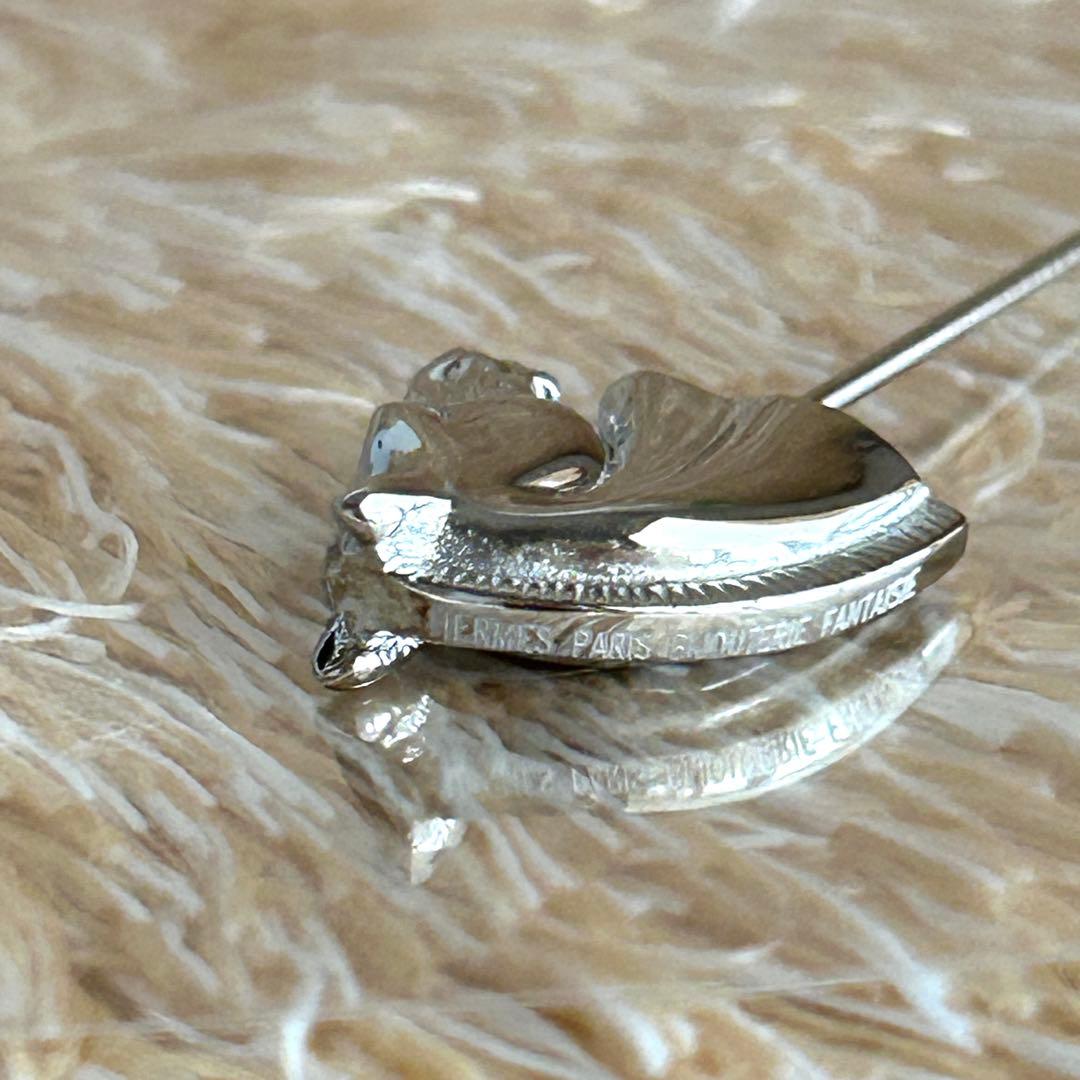 極美品✨ エルメス シュバル ホース ビンパッジ ピンブローチ シルバー