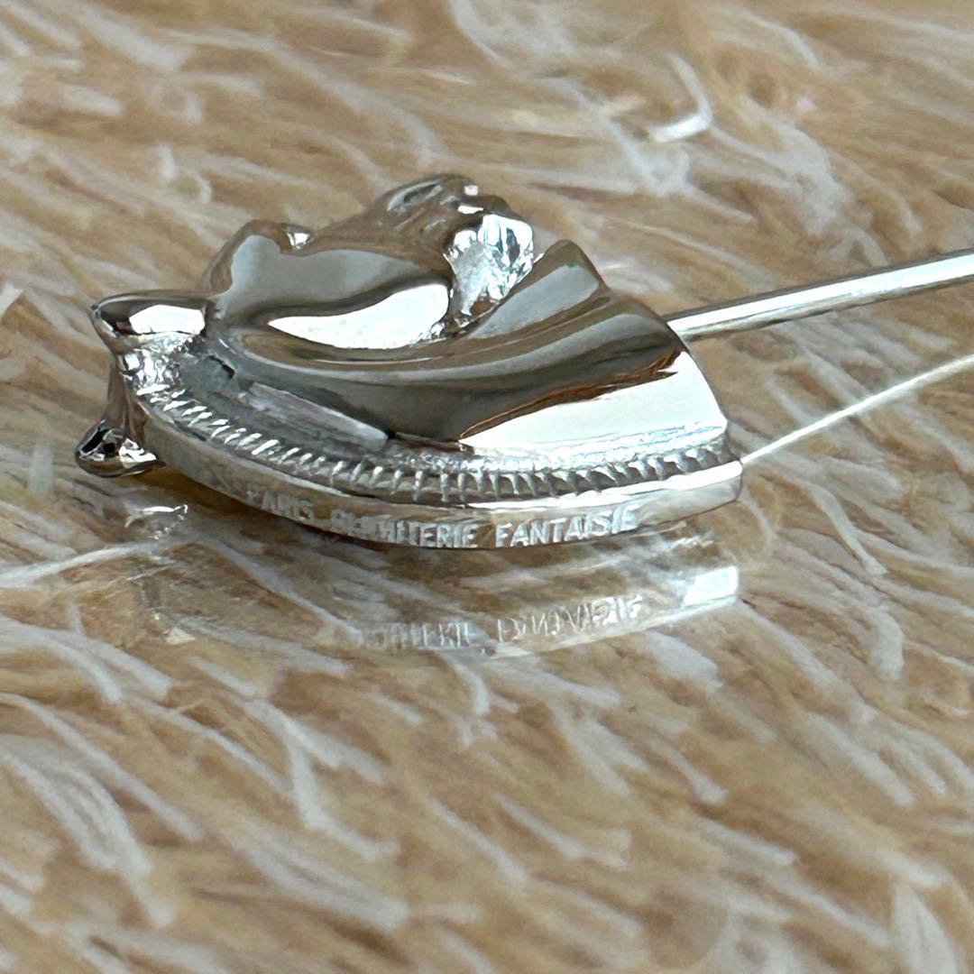 極美品✨ エルメス シュバル ホース ビンパッジ ピンブローチ シルバー