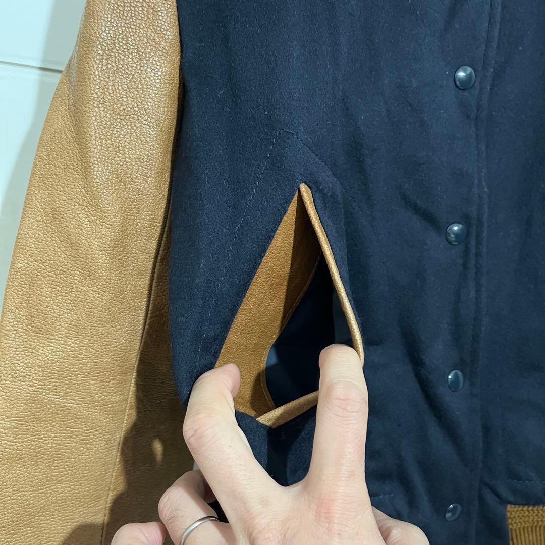 本革 CINQUANTA sheep skinレザージャケット ブラウンネイビー