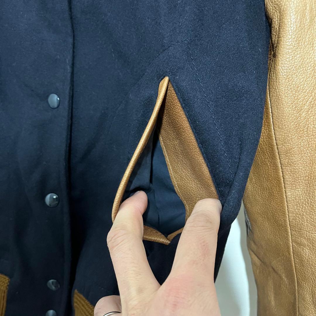 本革 CINQUANTA sheep skinレザージャケット ブラウンネイビー