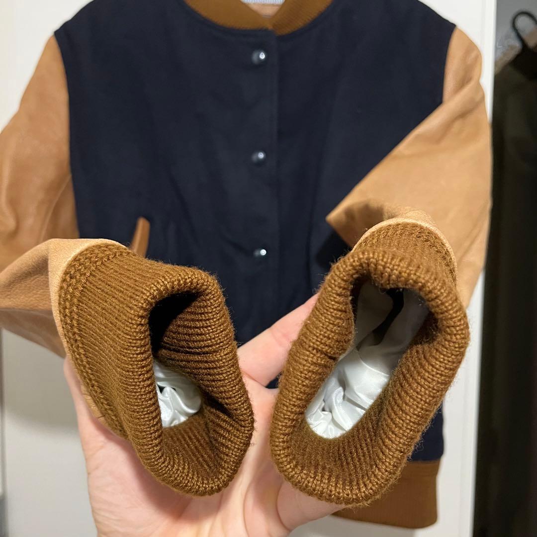 本革 CINQUANTA sheep skinレザージャケット ブラウンネイビー