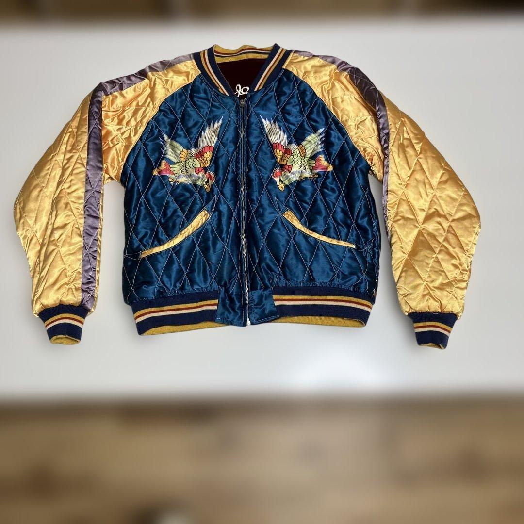 テーラー東洋　スカジャン　SPECIAL EDITION M 鷹×日本地図柄