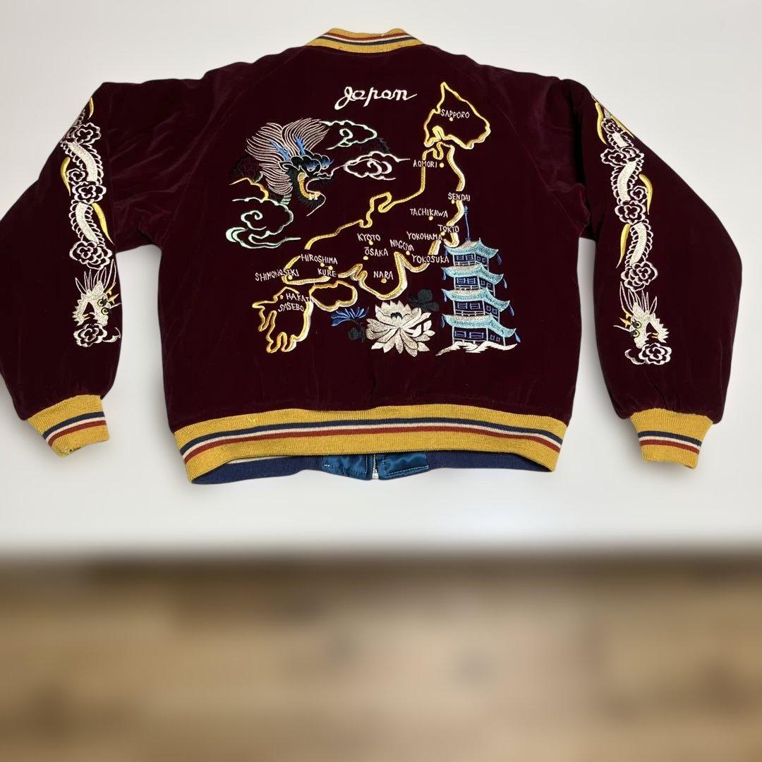 テーラー東洋　スカジャン　SPECIAL EDITION M 鷹×日本地図柄