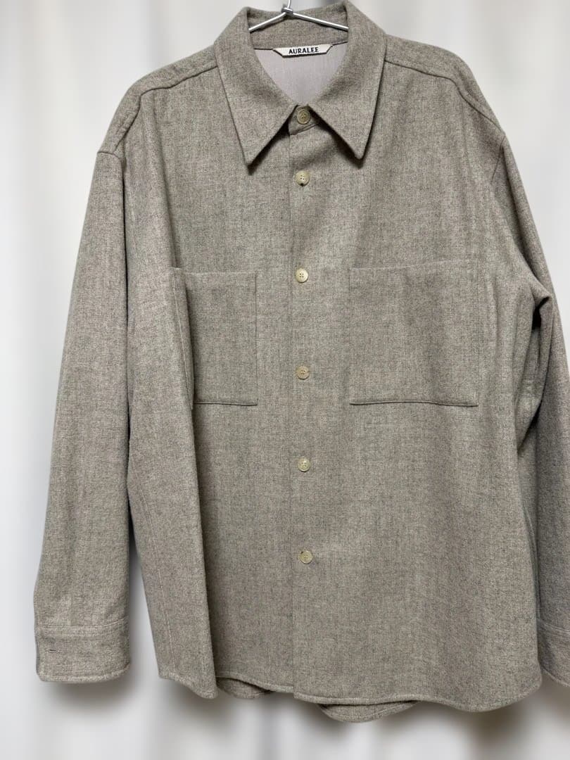 オーラリー　シェットランドウールシャツ