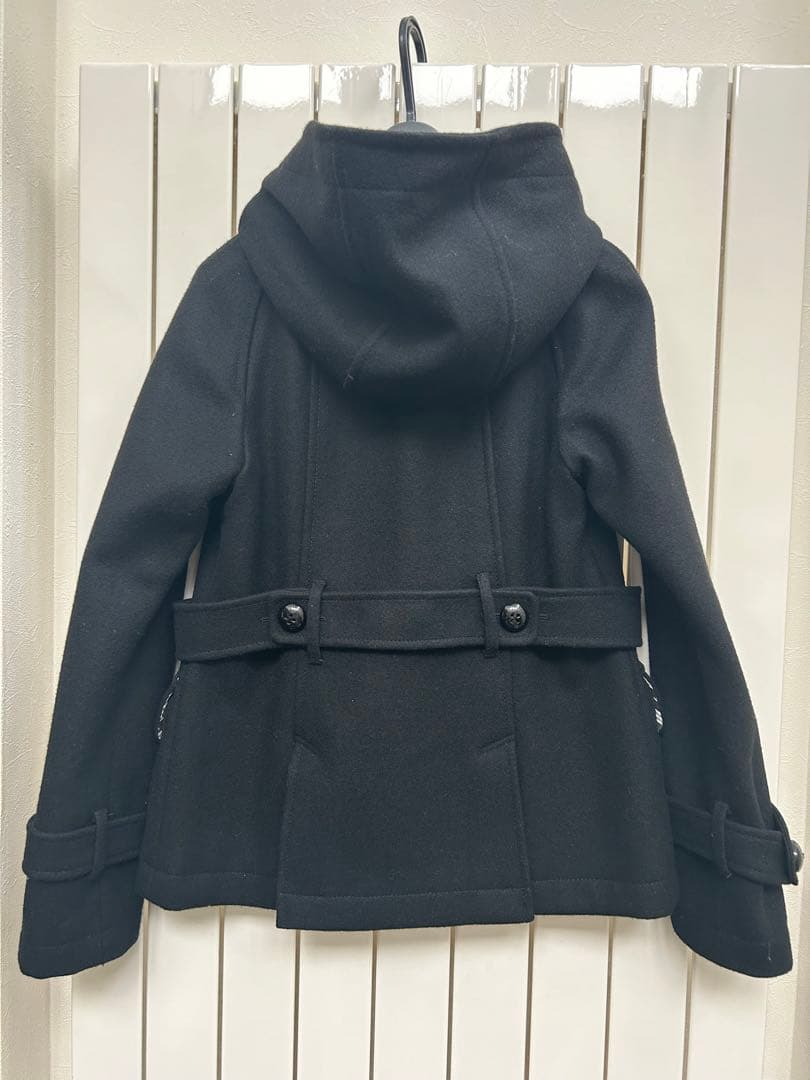 【極美品】バーバリーブルーレベル ショート丈ダッフルコート 黒 クレストブリッジ