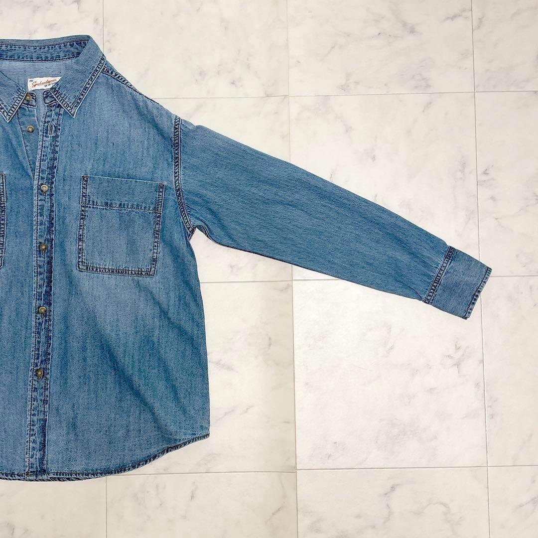 新品◇Spick & Span◇ライトオンスデニムシャツ◇サックスブルー