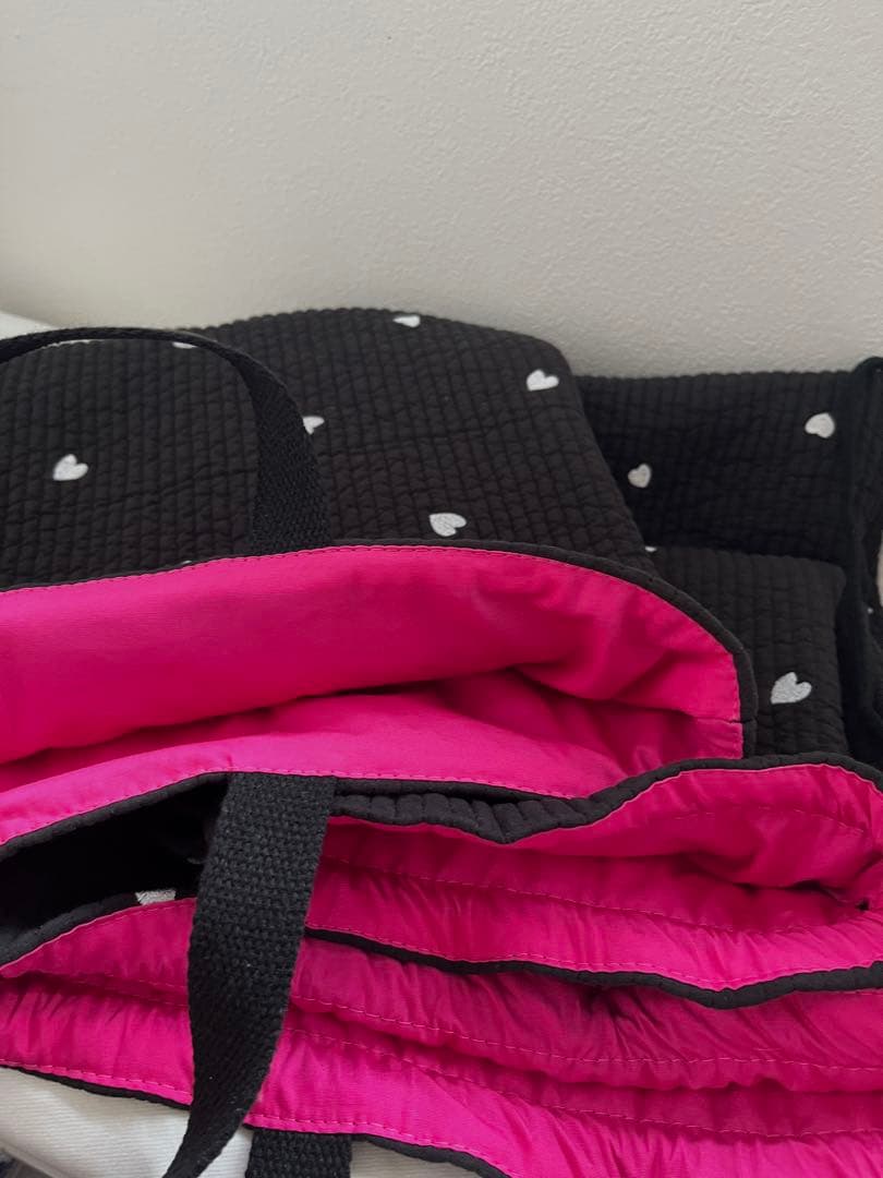 R.さま☆専用　ヌビ　ハート　ブラックレッスンバッグ　巾着　体操服袋　シューズ