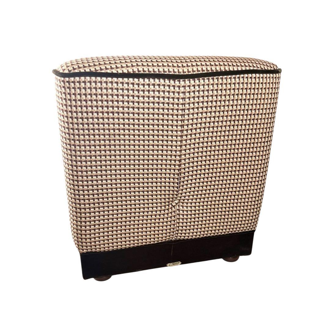 HR789 カリモク60 復刻プレート　総柄　1Pソファ　ベルベット　ボタン