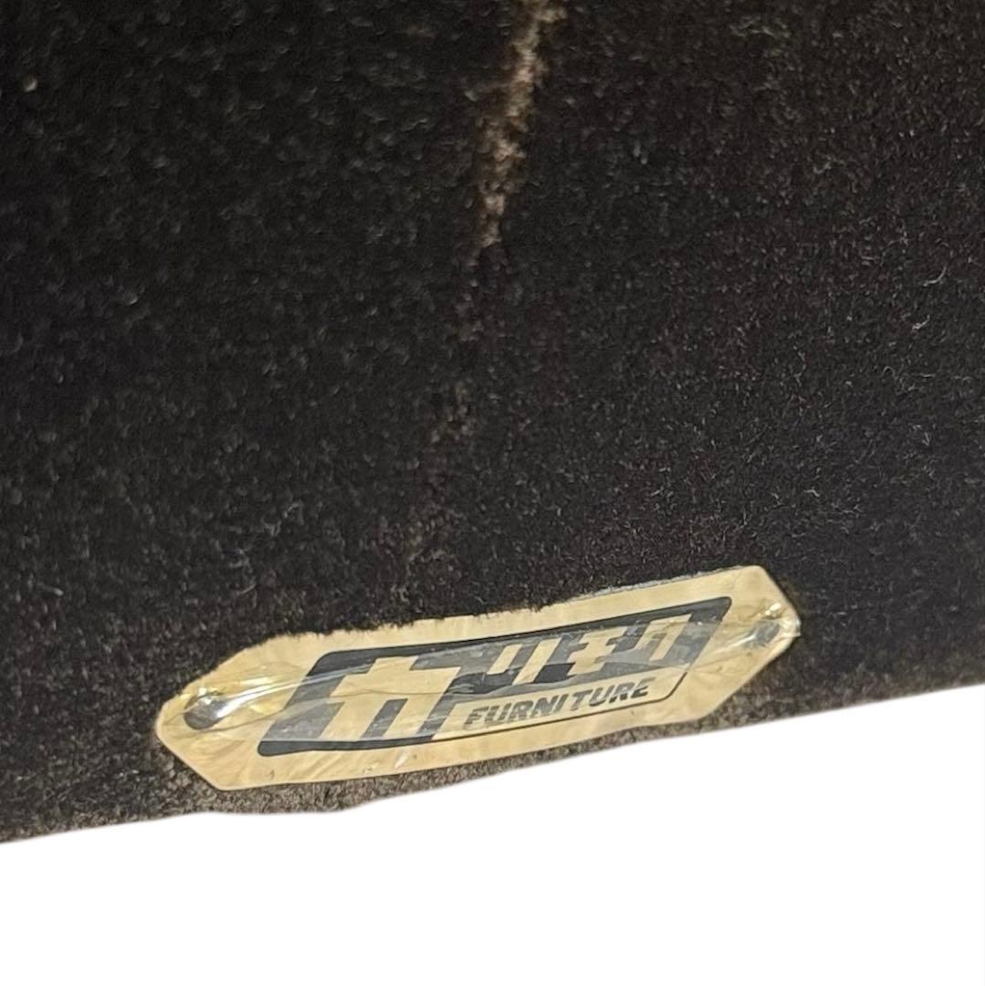 HR789 カリモク60 復刻プレート　総柄　1Pソファ　ベルベット　ボタン