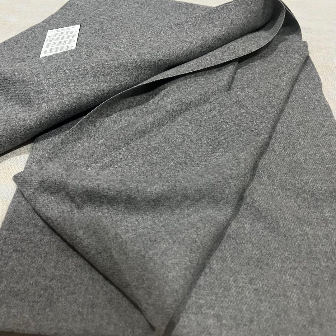 の*う様 美品 ジョンストンズ カシミヤ100％ 大判ストール ミッド グレー