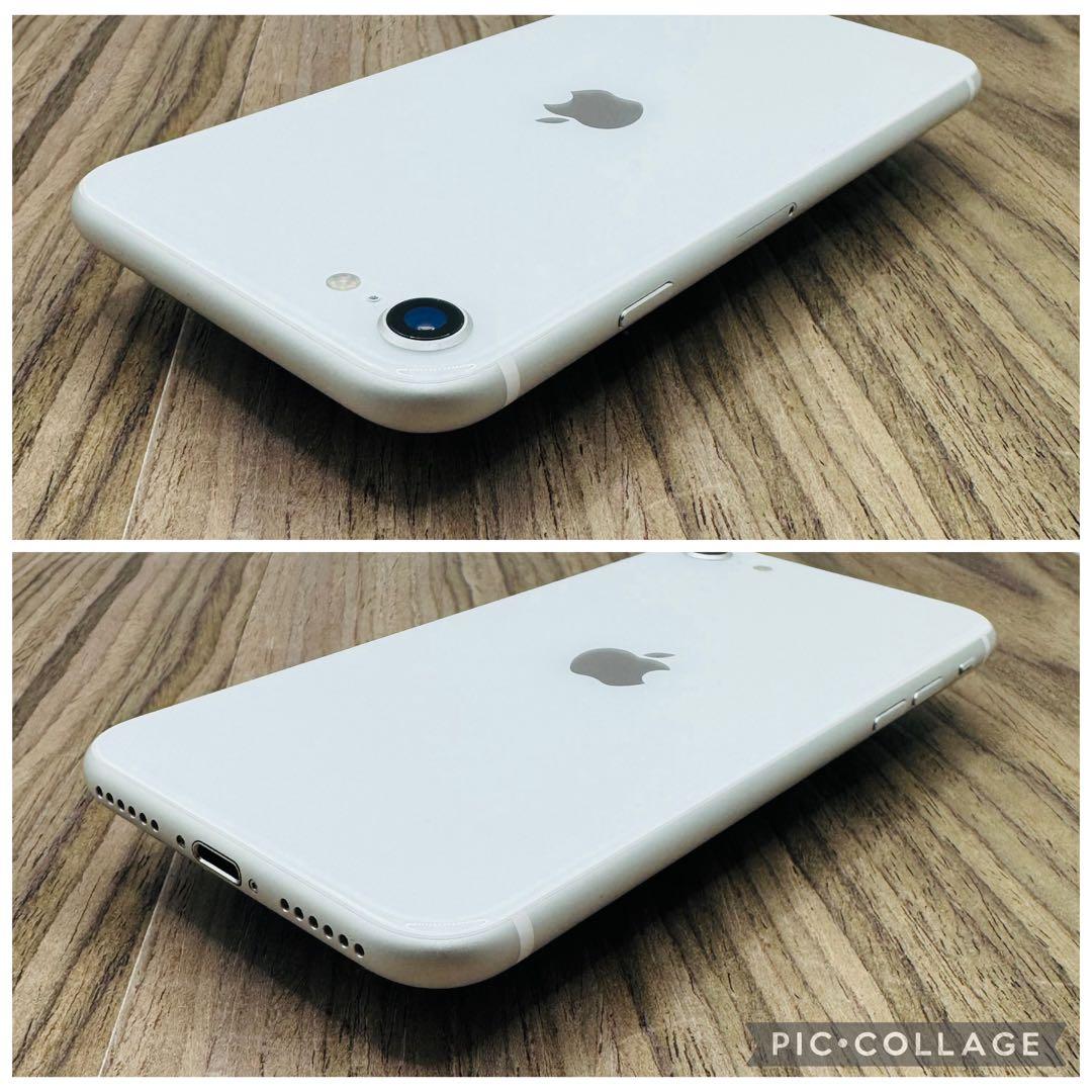 【美品】iPhoneSE2 ホワイト 64GB シムフリー 新品大容量バッテリー