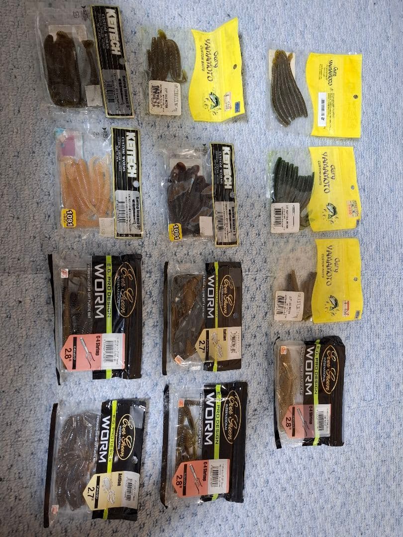 バス釣りワームセット、ショルダーバッグ、ISD偏光レンズ、その他色々