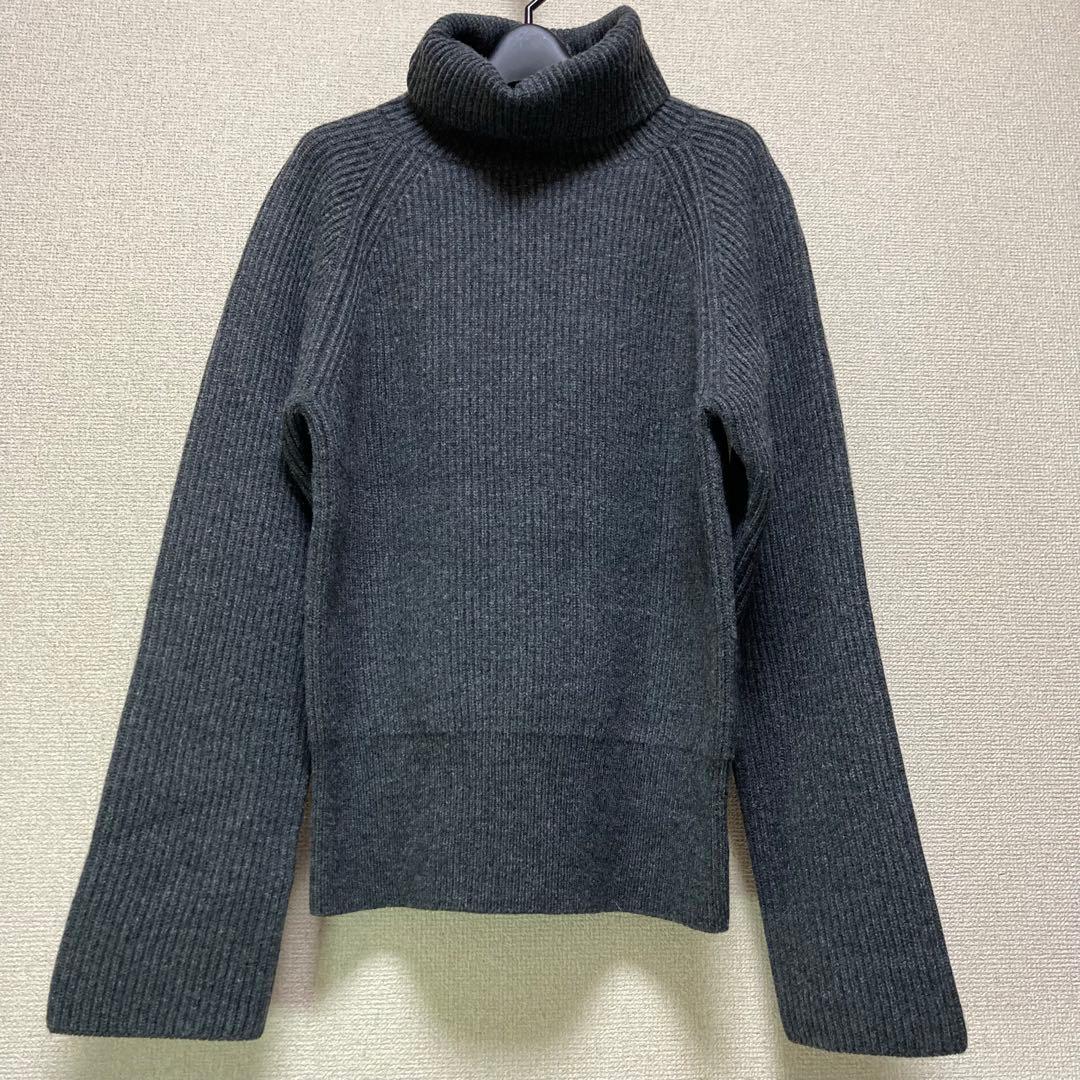 SINME グレー タートルネック ニットセーター 長袖 シンメ