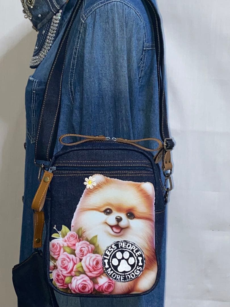 ☆ポメラニアン☆岡山デニム☆☆Sサイズ☆ショルダーバッグ