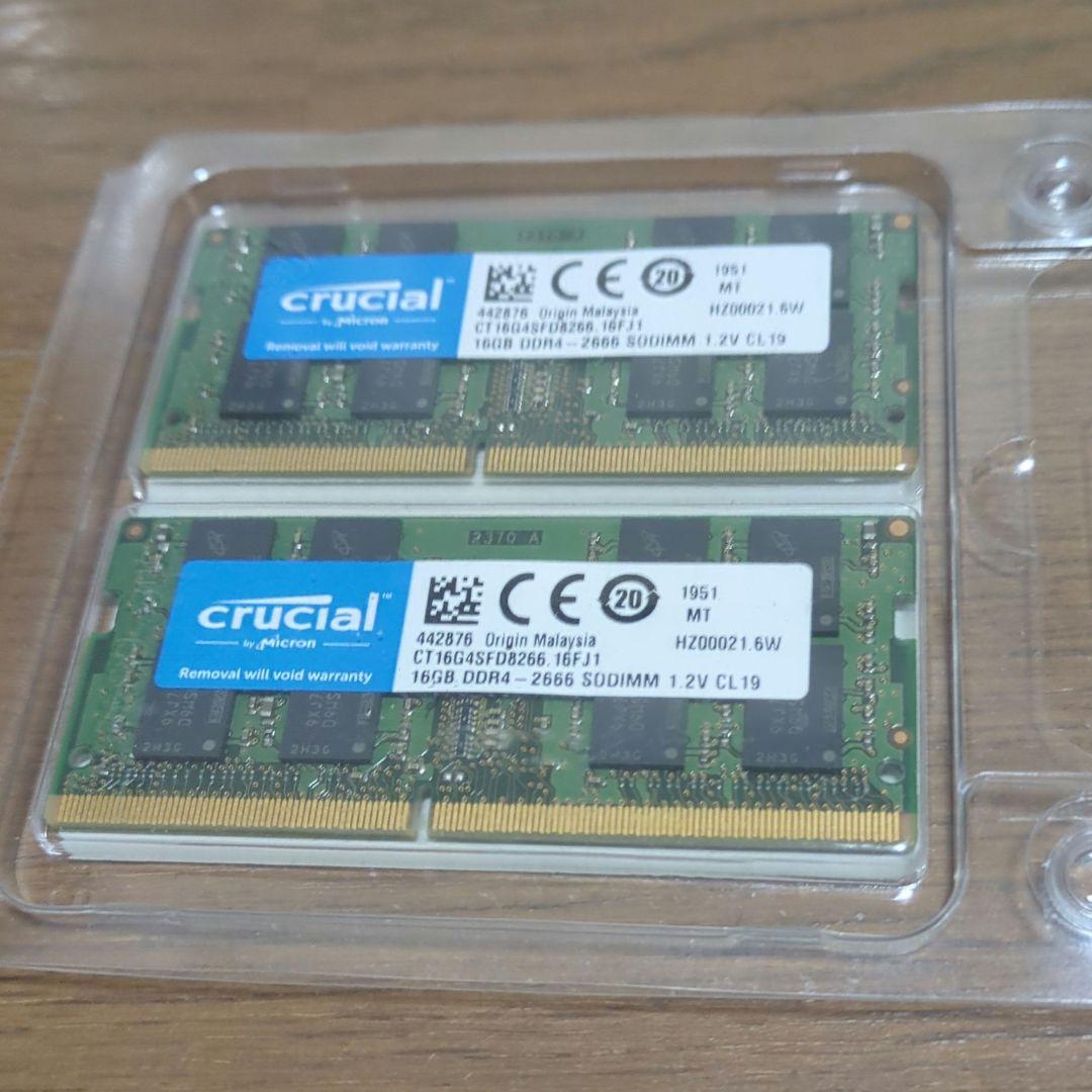 crucial DDR4 SODIMM メモリ 32GB(16GBx2)