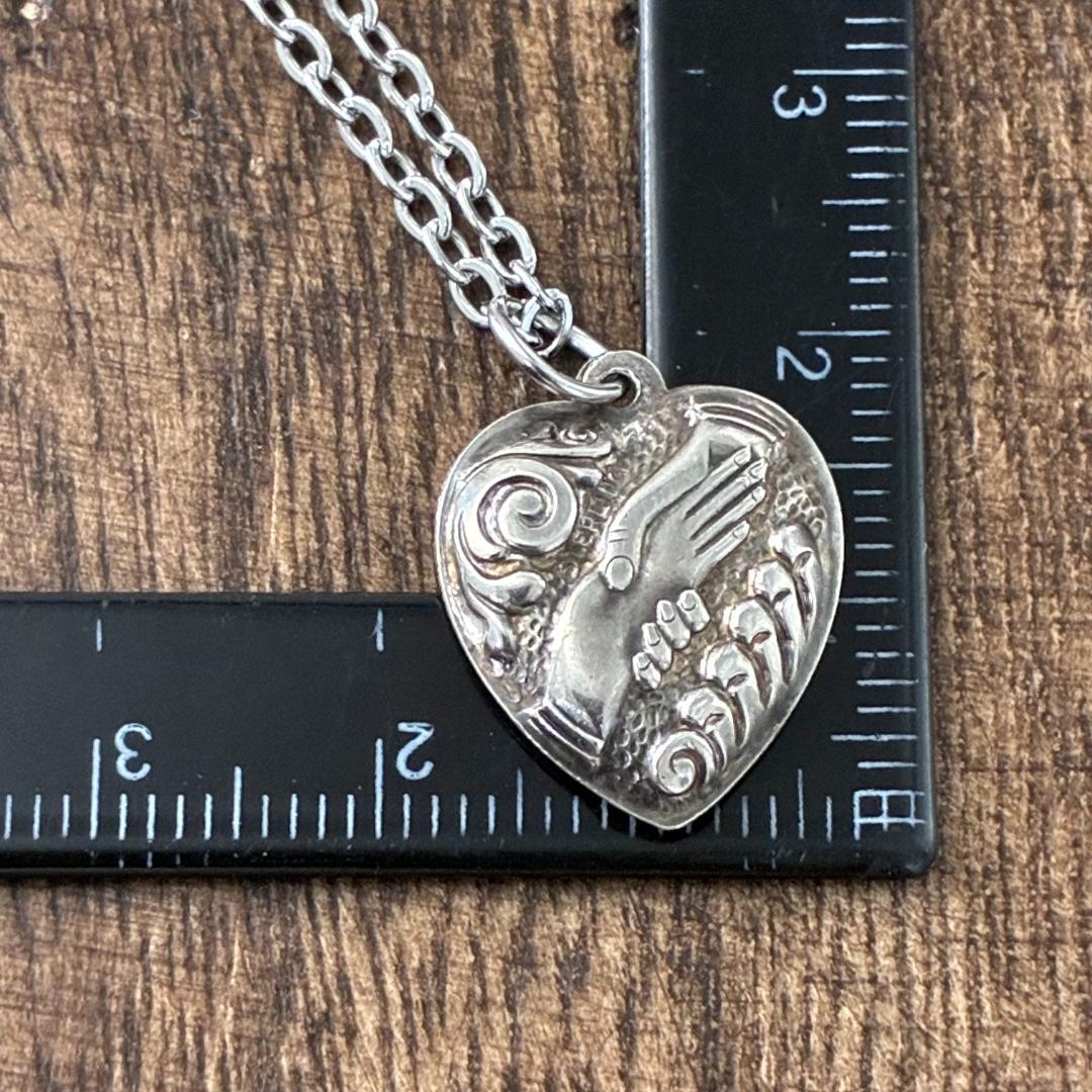 スウィートハートジュエリー ハンドシェイク 握手 シルバーヴィンテージネックレス
