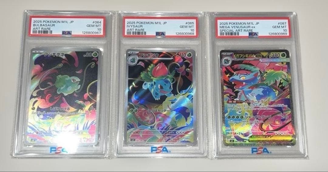 【PSA10】メガフシギバナex フシギダネ　フシギソウ【3連番】