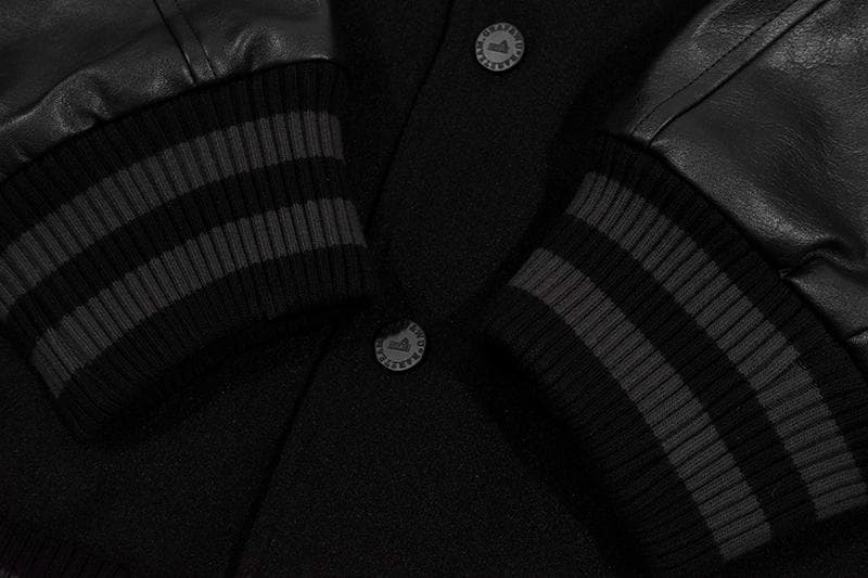 【Ｂ品ドットボタン不良】GRAF&WU音符サガラ刺繍ドンキー衿中綿スタジャン